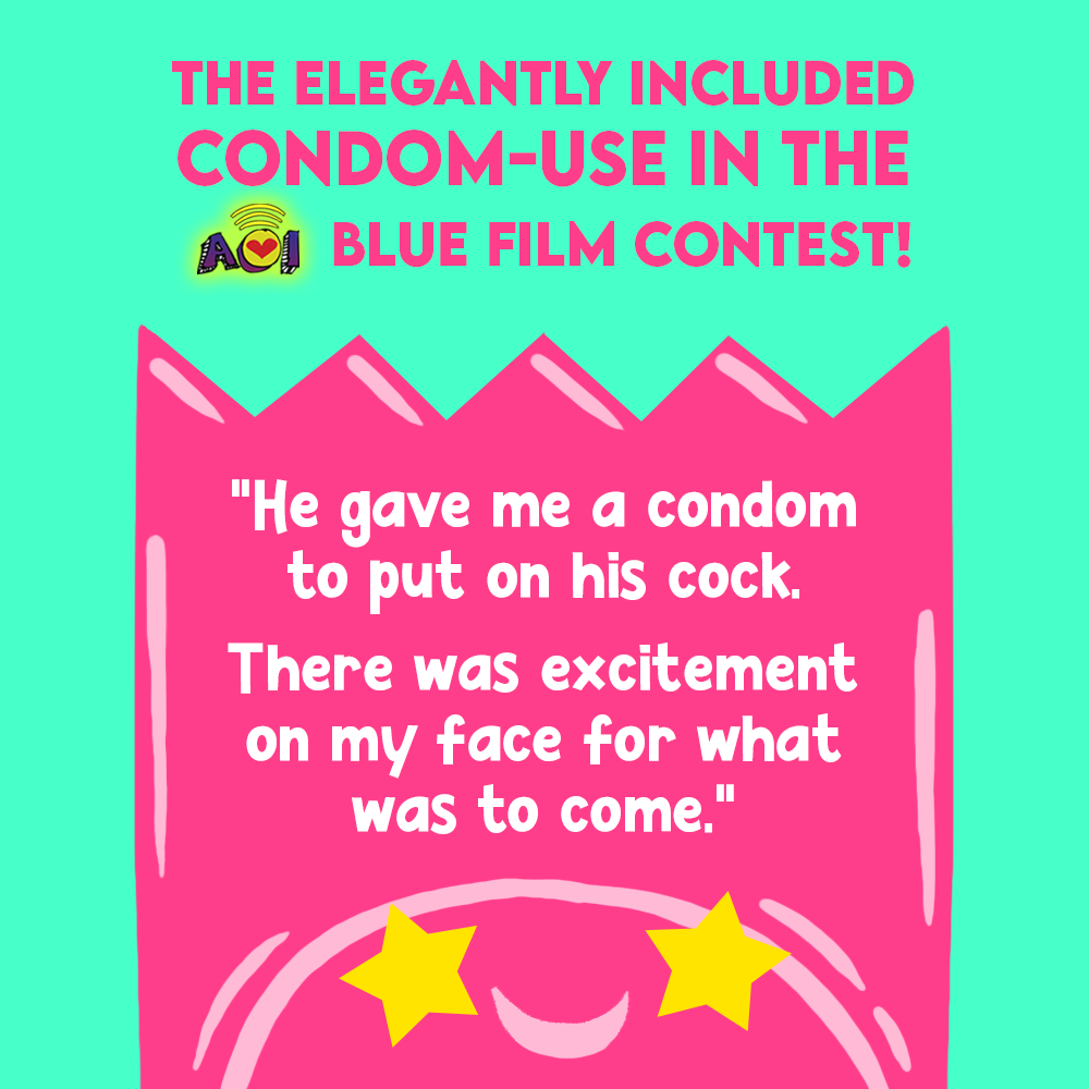 Blue film condom